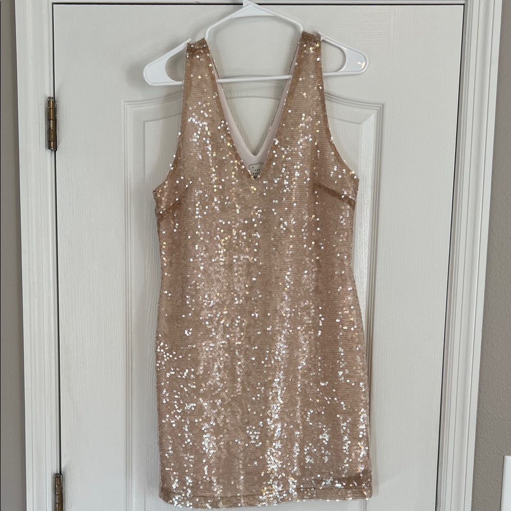 A New Day Sequin Mini Dress in Gold